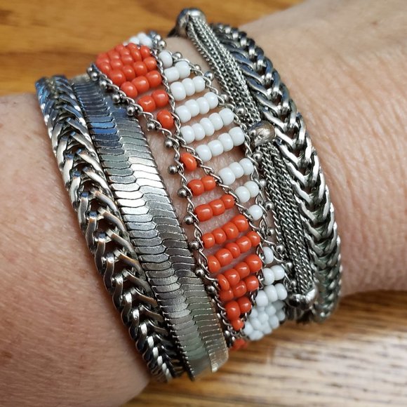 Hipanema Jewelry - Hipanema Bracelet Metal Bead Boho 7" Magnetic Clasp